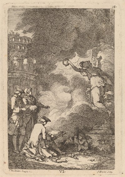 I Kommen til Rom: pl. 6 af Franz Edmund Weirotter after Étienne de Lavallée Poussin