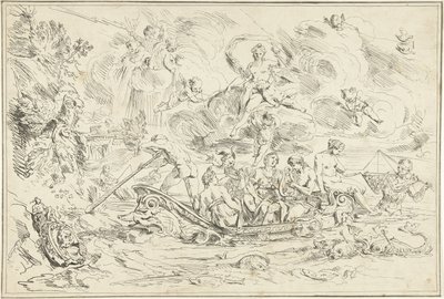Apollo og Pan i en båd af Franz Ertinger