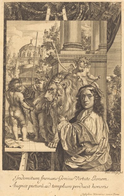 Selvportræt af Joseph Werner af Franz Ertinger after Joseph Werner