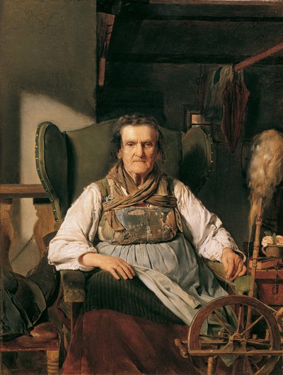 En Ramsau-landmand ved spindehjulet af Franz Eybl