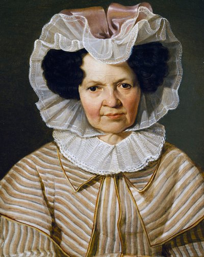 Portræt af Therese Burger Bischof, maleri af Franz Eybl (1806-1880) af Franz Eybl