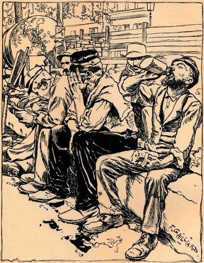 Arbejdere til middag, c1900 af Franz Gailliard
