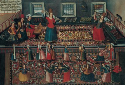 En scene fra det tyrkiske harem, anden halvdel af det 17. århundrede. af Franz Georg Hörmann