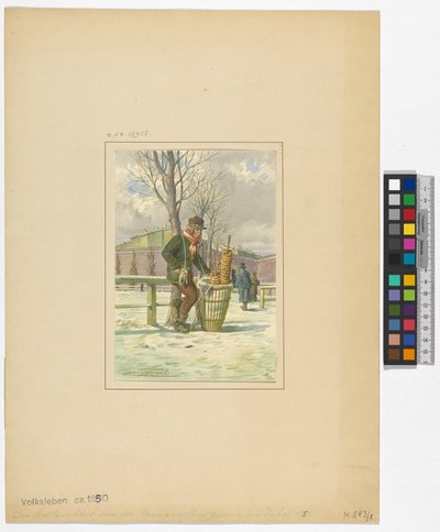 Bretzelbäck [brezel-sælger] foran Franzenstor ved Glacis af Franz Gerasch