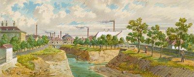 Hoblingersteg over Wien-floden (Gaudenzdorf) af Franz Gerasch