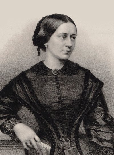 Portræt af Clara Schumann 1819-1896, 1860. af Franz Hanfstaengl