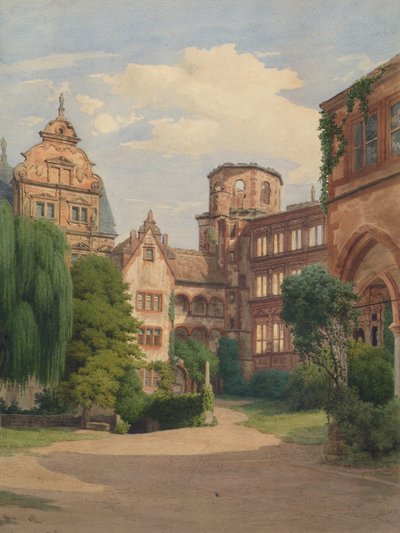 Udsigt over Heidelberg Slot af Franz Heinrich