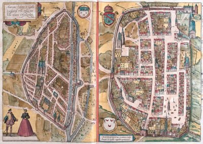 Chartres og Chateaudun, Frankrig (gravering af Franz Hogenberg