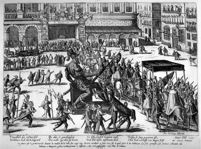 Hercule Francois af Frankrigs, hertug af Alencon (1554-84), indtræden i Antwerpen den 19. februar 1582 af Franz Hogenberg