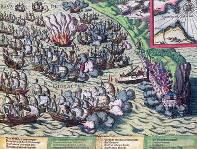 Kæmper ud for Gibraltars kyst, trykt den 25. maj 1607 af Franz Hogenberg