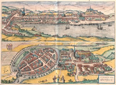 Flensborg og Itzehoe, Tyskland (gravering af Franz Hogenberg