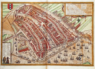 Kort over Amsterdam (gravering af Franz Hogenberg