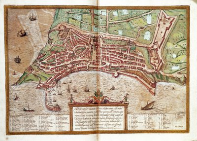 Kort over Ancona (gravering af Franz Hogenberg