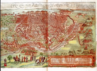 Kort over Kairo (gravering af Franz Hogenberg