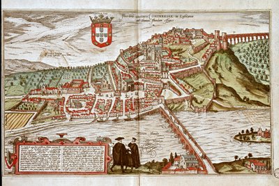Kort over Coimbra (gravering af Franz Hogenberg