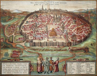 Kort over Jerusalem (gravering af Franz Hogenberg