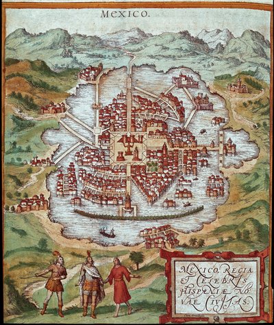 Kort over Mexico (gravering af Franz Hogenberg