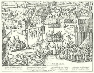 Massehenrettelser udført af spanierne i Haarlem, Holland, 1573 af Franz Hogenberg