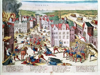 Massakre i Flandern under Fernando Alvarez de Toledos (1508-82) hertug af Albas regering, 30. november 1572 af Franz Hogenberg