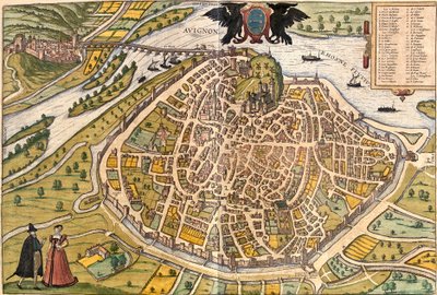 Plan over Avignon, Frankrig (radering af Franz Hogenberg
