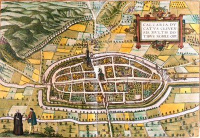 Plan over Kalkar (Calcaria), Tyskland (radering af Franz Hogenberg
