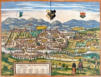 Plan over Kempten (Campidonia), Tyskland (radering af Franz Hogenberg