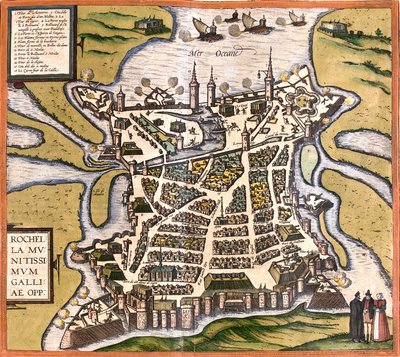 Plan over La Rochelle (Rochella), Frankrig (radering af Franz Hogenberg