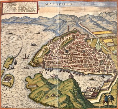 Plan over Marseille, Fance (radering af Franz Hogenberg