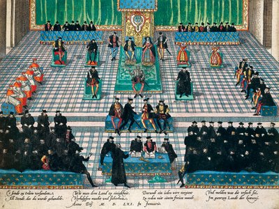 Generalstaternes session i Orleans, januar 1561, gravering af Franz Hogenberg (1535-1590), Frankrig af Franz Hogenberg