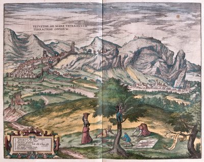 Terracina, Italien (gravering af Franz Hogenberg