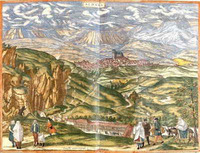Udsigt over Alhama de Granada (Alhama), Spanien (radering af Franz Hogenberg