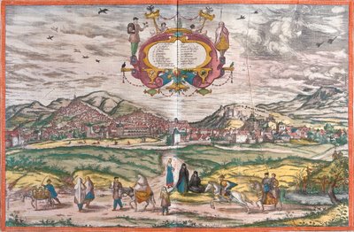 Udsigt over Granada, Spanien (radering af Franz Hogenberg