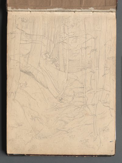 Album med udsigt over Rom og Omegn, Landskabsstudier, side 01a: Romersk Landskab. af Franz Johann Heinrich Nadorp