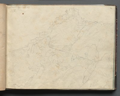 Album med udsigter over Rom og omegn, landskabsstudier, side 04a: "Cervera" af Franz Johann Heinrich Nadorp