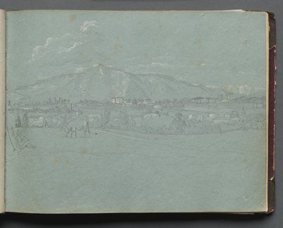 Album med udsigt over Rom og Omegn, Landskabsstudier, side 10a: Romersk Landskab af Franz Johann Heinrich Nadorp