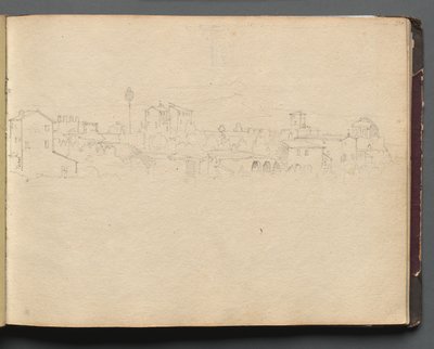 Album med udsigt over Rom og omgivelser, landskabsundersøgelser, side 16A: Roman View. af Franz Johann Heinrich Nadorp