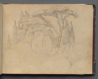 Album med udsigt over Rom og omgivelser, Landskabsstudier, side 29a: Landskabsundersøgelse. af Franz Johann Heinrich Nadorp