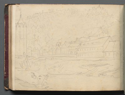 Album med udsigt over Rom og Omegn, Landskabsstudier, side 48b: Romersk Landskab. af Franz Johann Heinrich Nadorp