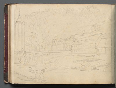 Album med udsigt over Rom og Omegn, Landskabsstudier, side 48b: Romersk Landskab af Franz Johann Heinrich Nadorp
