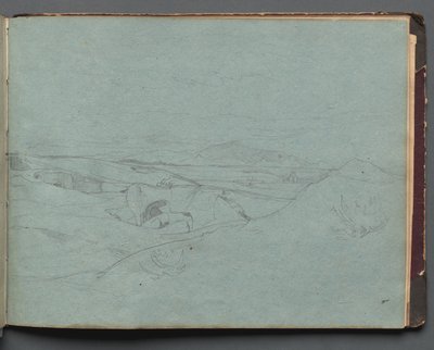 Album med udsigt over Rom og Omegn, Landskabsstudier, side 52a: Romersk Landskab af Franz Johann Heinrich Nadorp