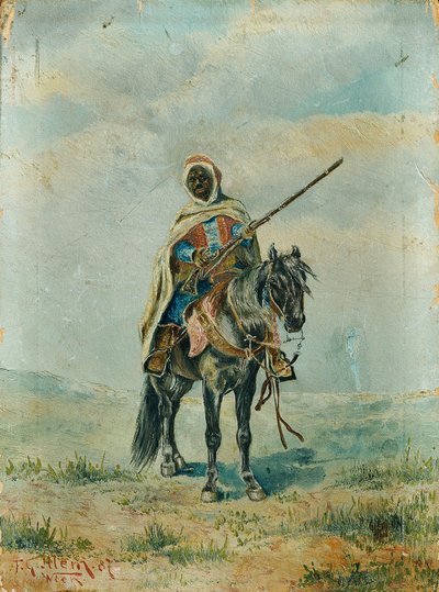 Beduin på hest af Franz Josef Georg Illem