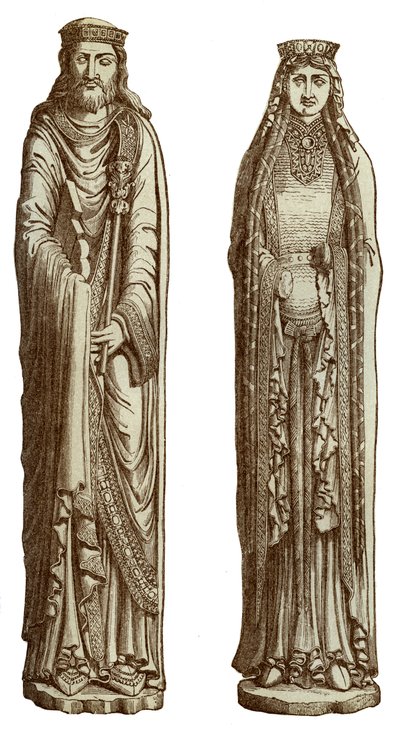 Clovis I og Clotilde hans kone, 1100-tallet, 1870 af Franz Kellerhoven