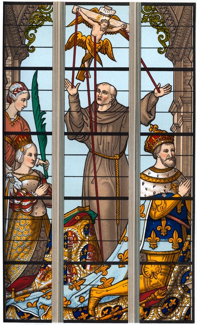 Francis I og Eleonore ved deres andagter, 1515-1547, 1870 af Franz Kellerhoven