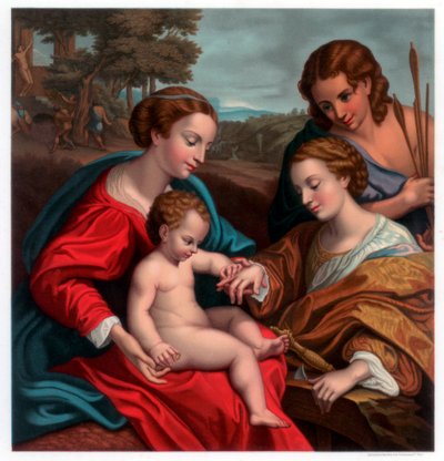 Det mystiske ægteskab af St. Catherine, 1526-1527 1870 af Franz Kellerhoven
