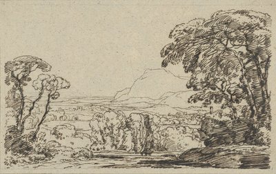 Landskab med dal i bjergene af Franz Kobell