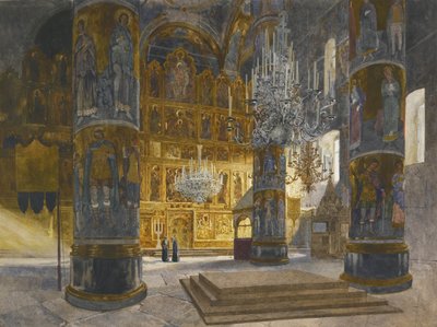 Interiør af Dormition-katedralen i Kreml i Moskva, 1898 af Franz Kopallik