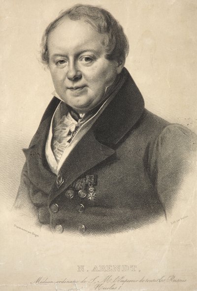 Portræt af den kejserlige personlige læge Nicholas Martin Arendt 1785-1859, 1836 af Franz Krüger
