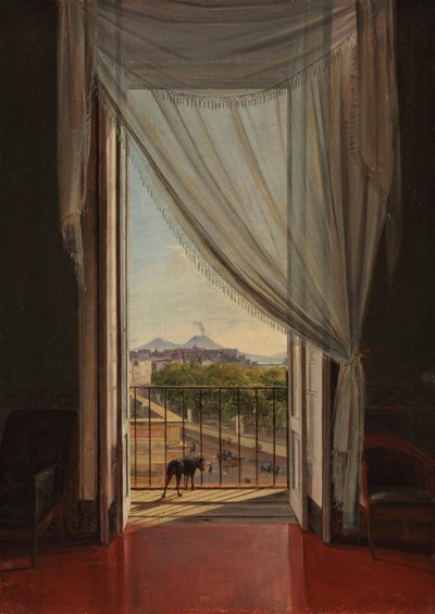 En udsigt over Napoli gennem et vindue, 1824. af Franz Ludwig Catel