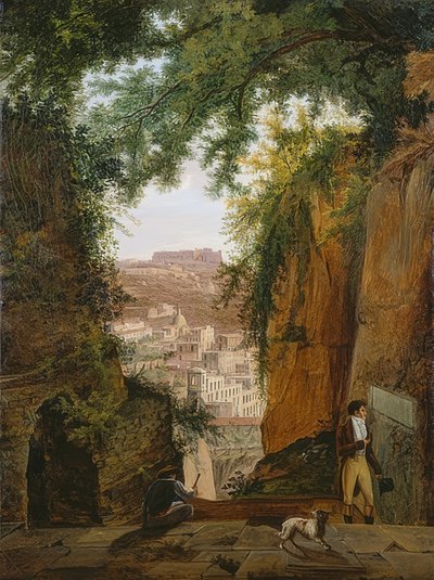 Udsigt fra Virgils grav over byen Napoli af Franz Ludwig Catel