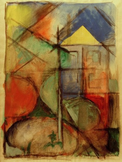 Abstrakt komposition af Franz Marc
